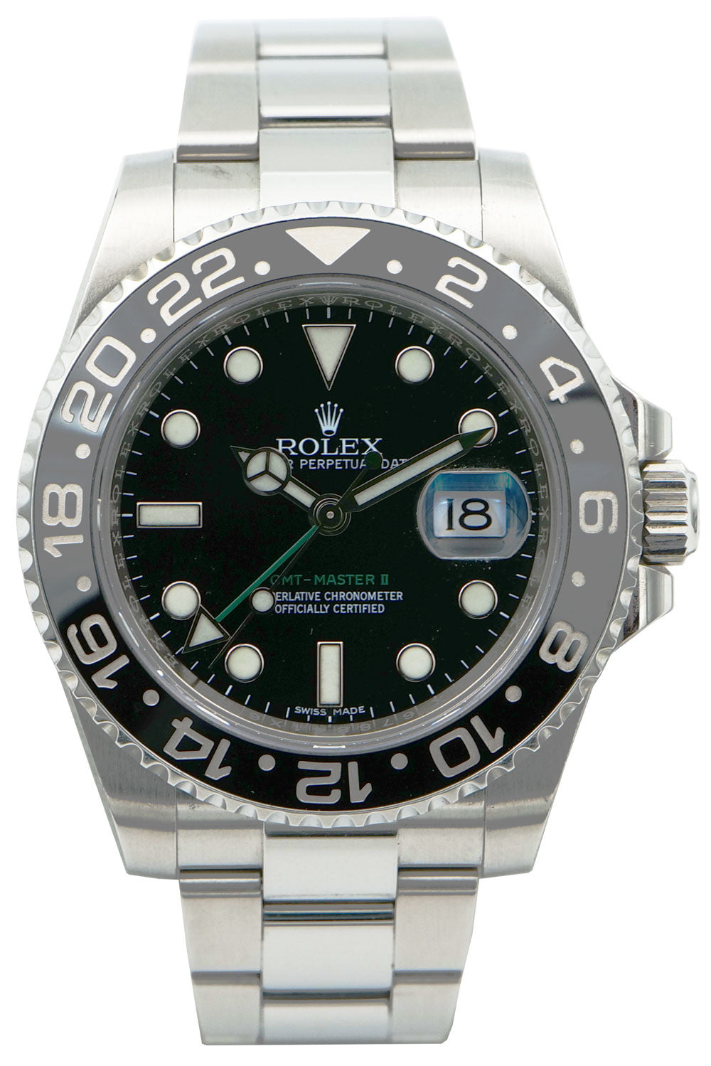 PRE-OWNED Rolex GMT-Master II Black & Steel 116710LN