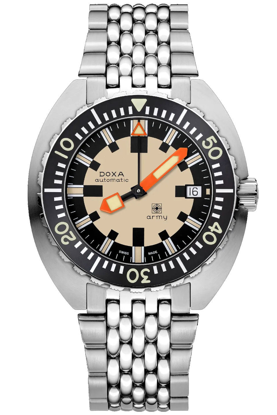 DOXA Army Black Steel Bezel & Bracelet 785.10.031.10