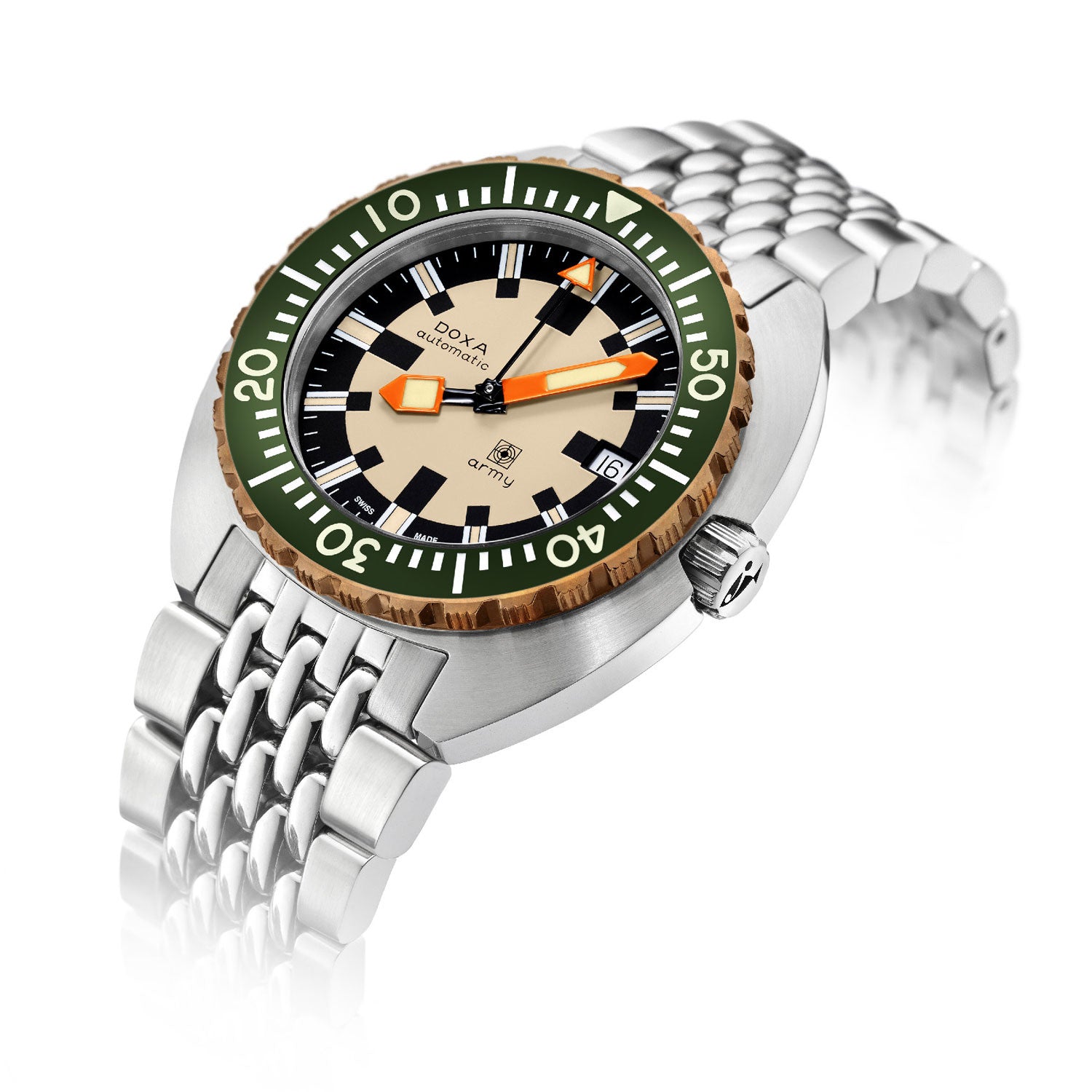 DOXA Army Green & Bronze Bezel, armband 785.60.031.10