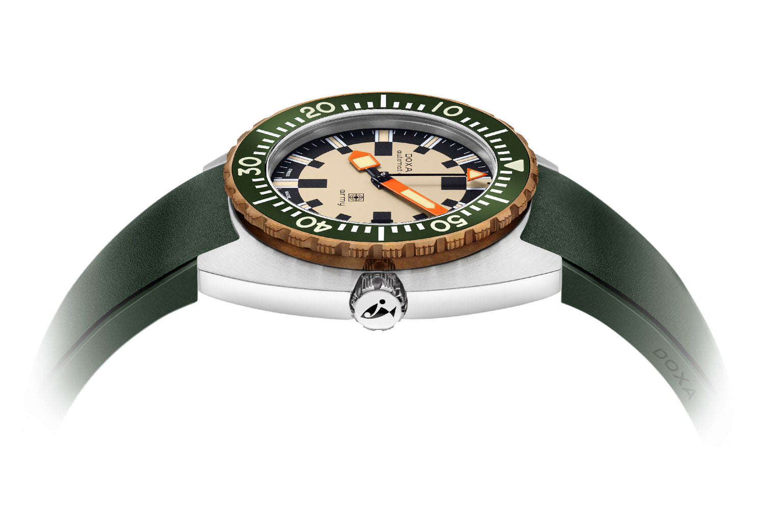 DOXA Army Green & Bronze Bezel, grön gummirem 785.60.031.26