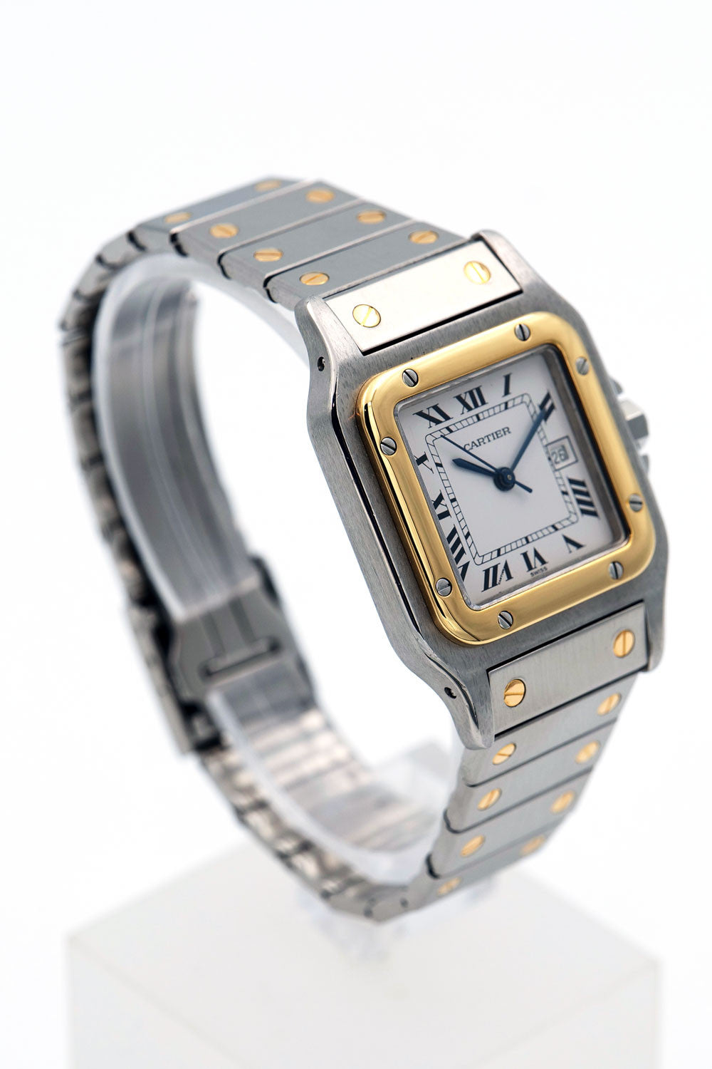 SOLD - PRE-OWNED Cartier Santos Galbee Gold & Steel 187901