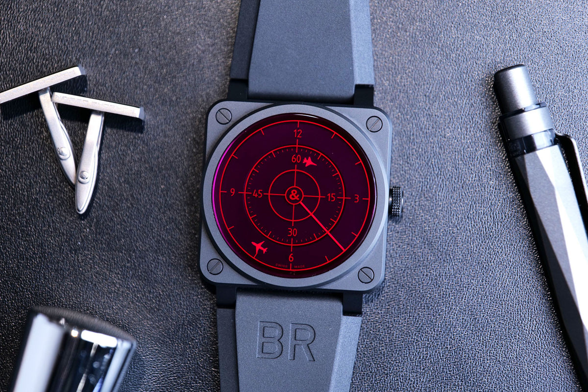 SÅLD - BEGAGNAD Bell&Ross Red Radar Ceramic Limited edition BR0392