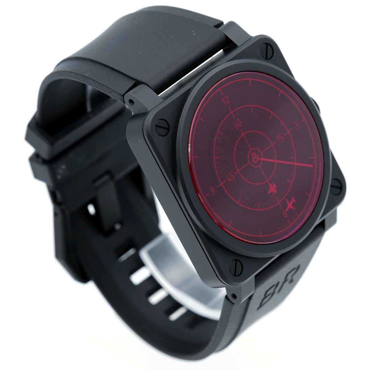 SÅLD - BEGAGNAD Bell&Ross Red Radar Ceramic Limited edition BR0392