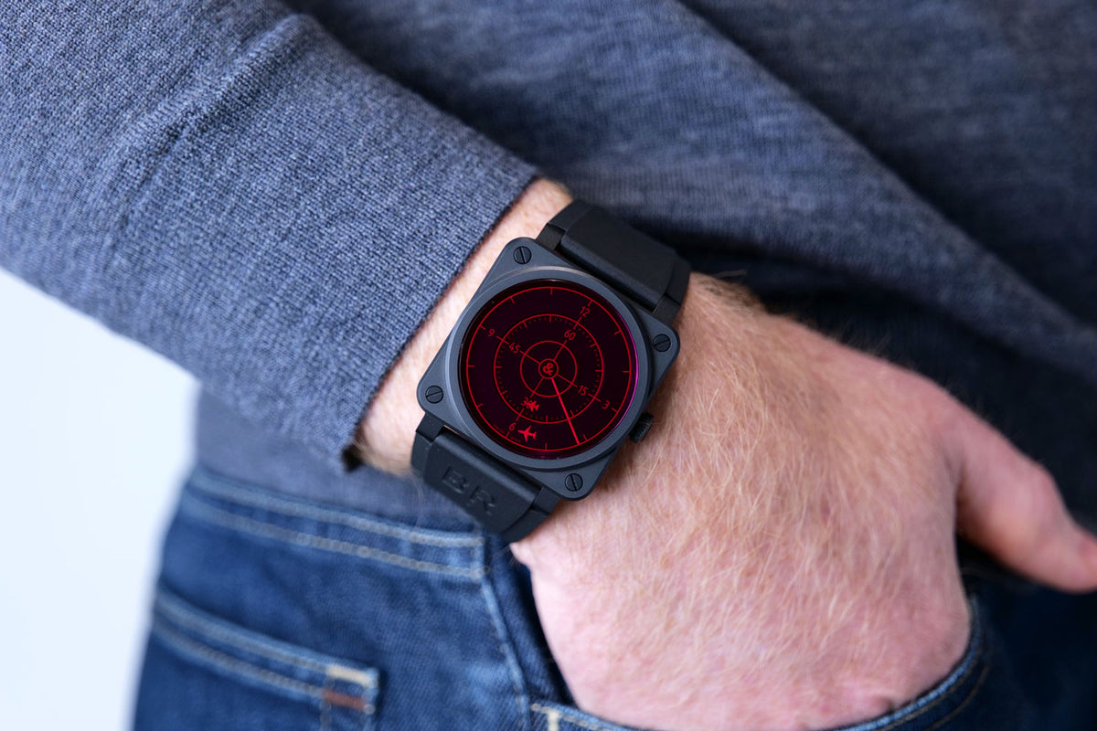 SÅLD - BEGAGNAD Bell&Ross Red Radar Ceramic Limited edition BR0392