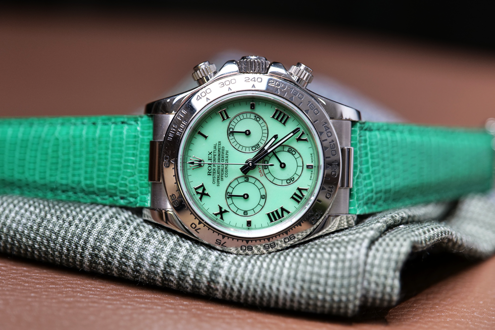 SOLD - Pre-owned Rolex Daytona Cosmograph Beach Green Dial 116519