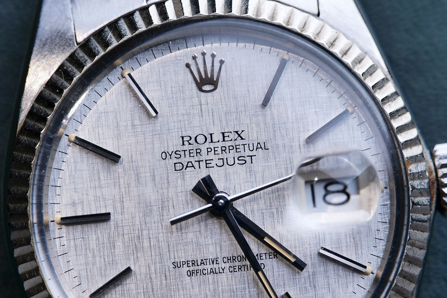 SÅLD-BEGAGNAD Rolex Datejust 36mm Linen Dial 16014