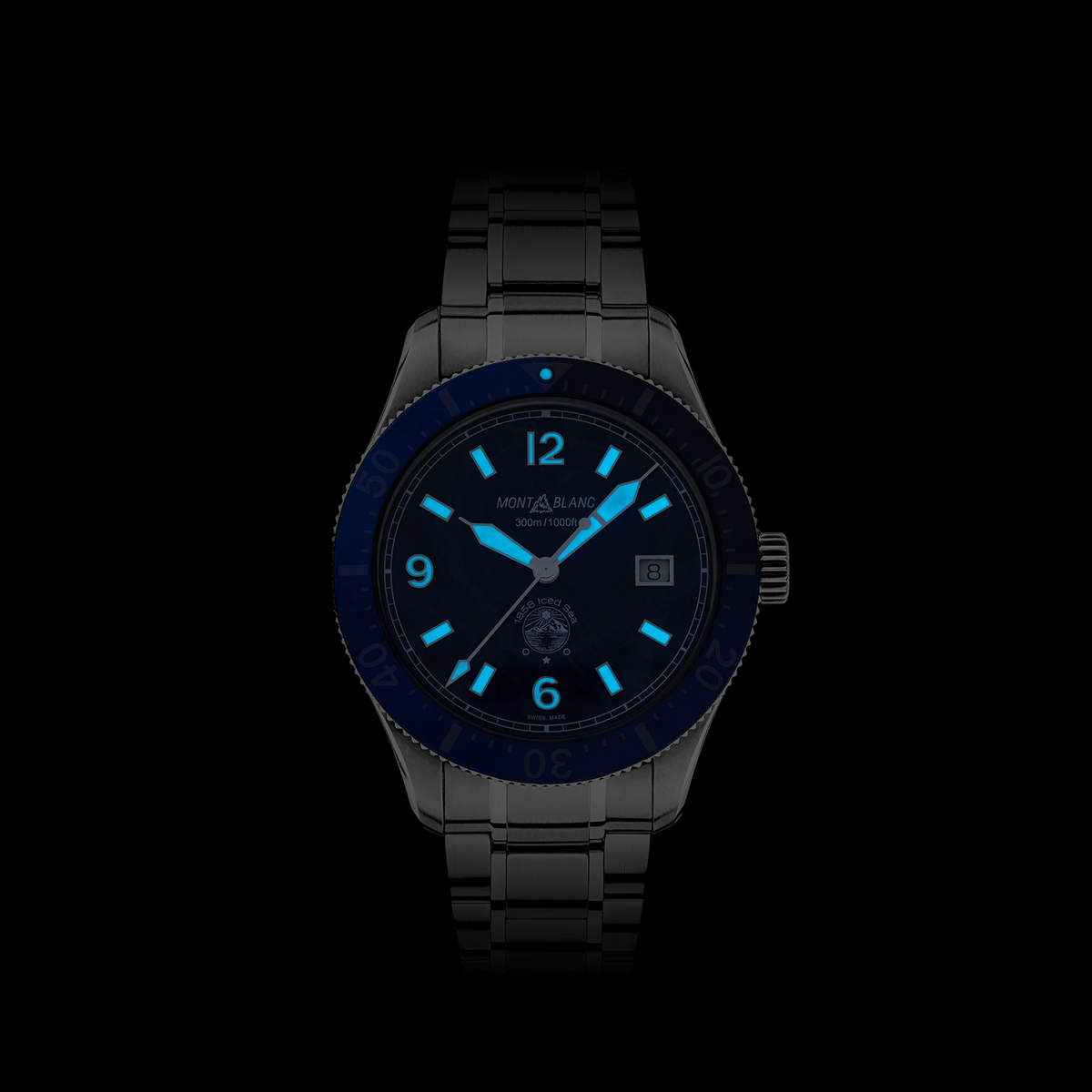 Montblanc 1858 Iced Sea Blue Automatic Date MB129369