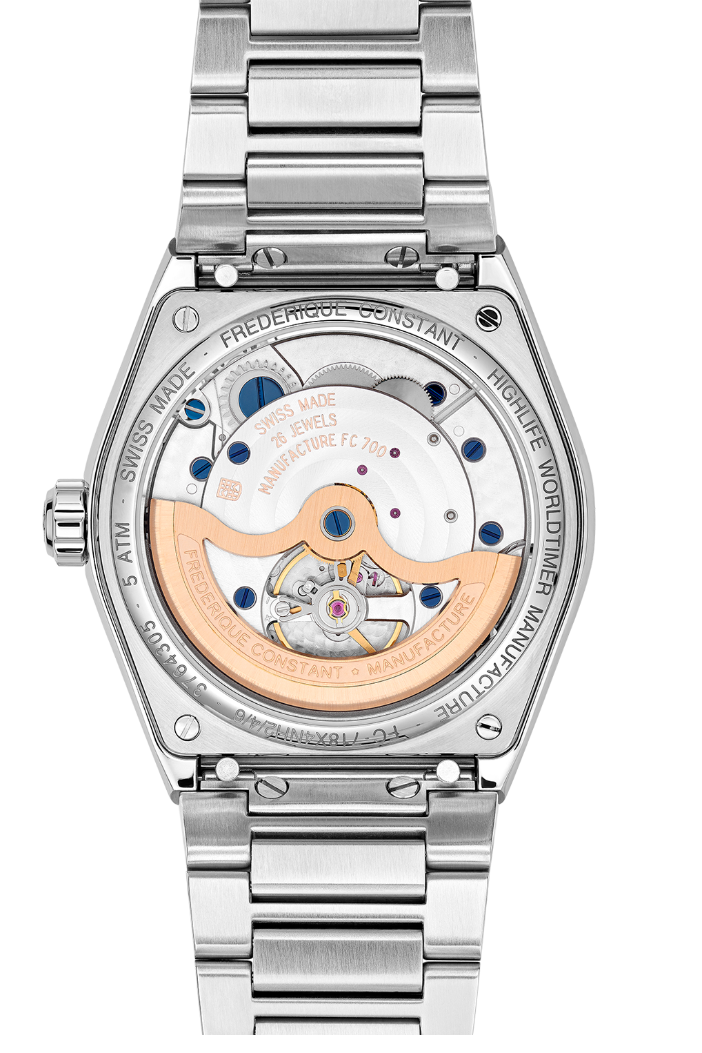 Frederique Constant Highlife Worldtimer Manufacturer 41mm Blue & Stainless steel FC-718N4NH6B