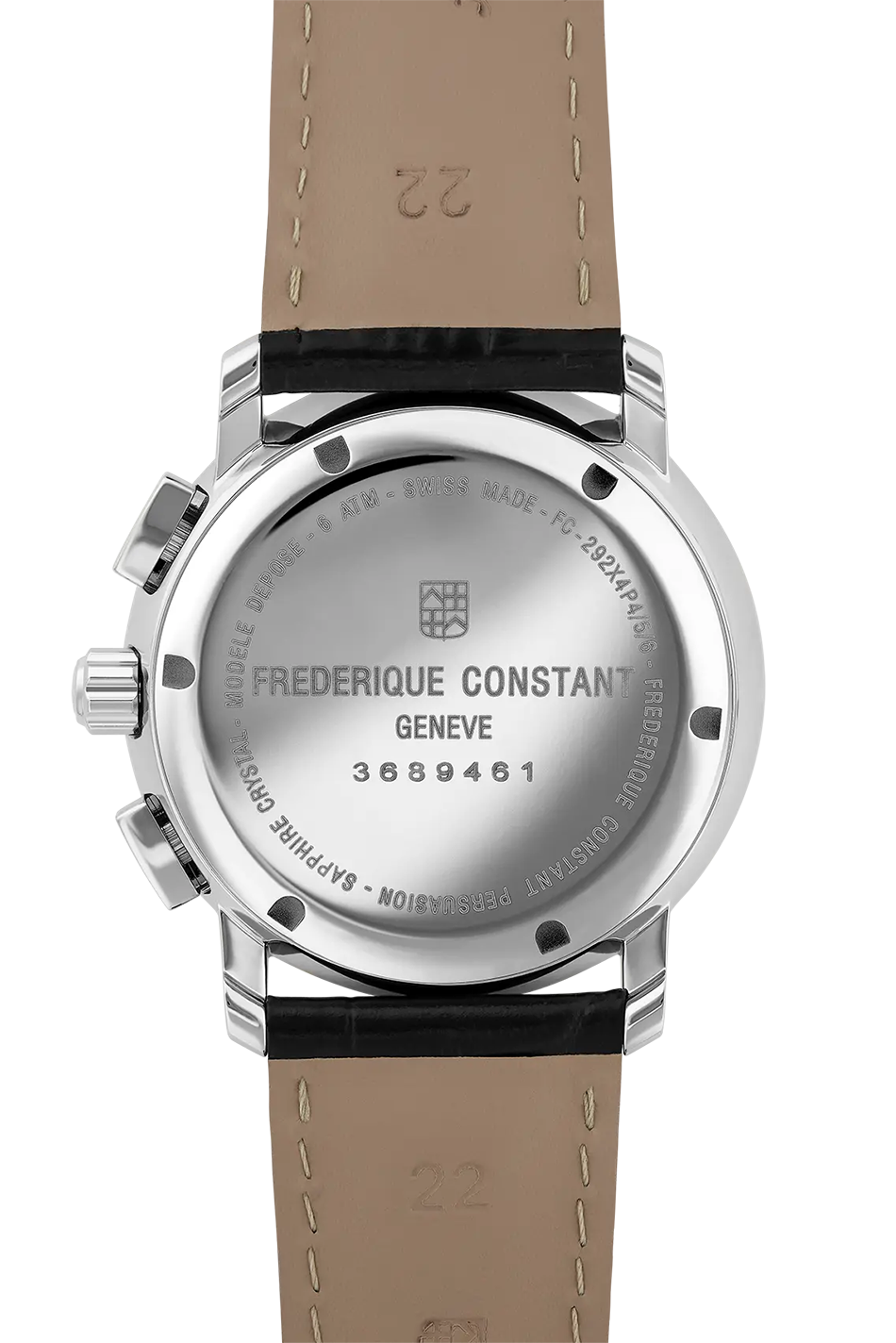 Frederique Constant Classics Quartz Chronograph Silver & läderarmband FC-292MC4P6