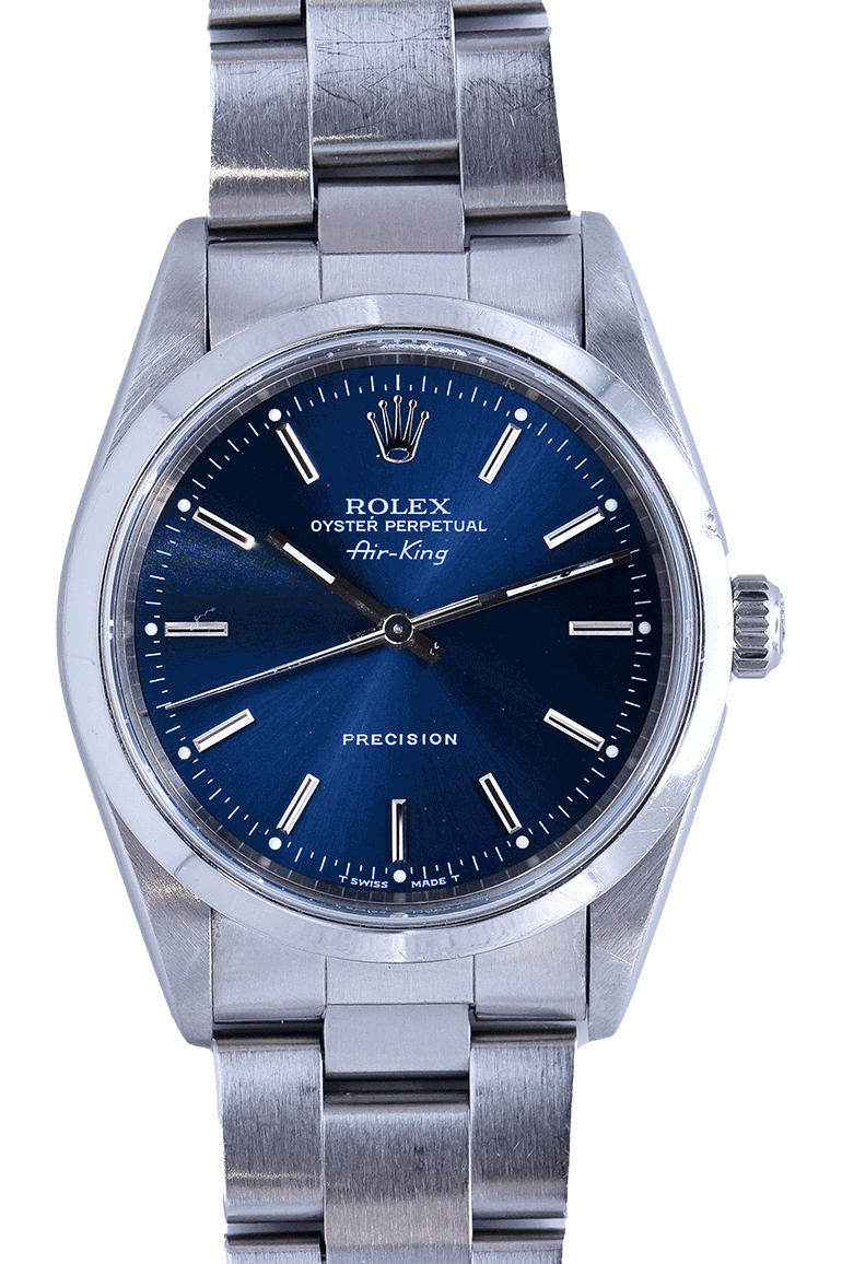 SOLD PRE-OWNED Rolex Air King 34mm Blue & Steel 14000