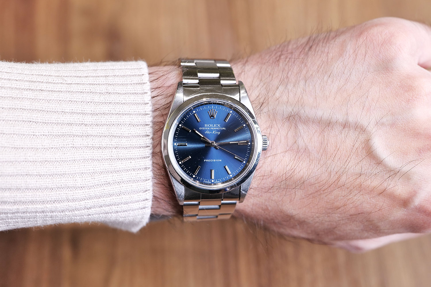 SOLD PRE-OWNED Rolex Air King 34mm Blue & Steel 14000