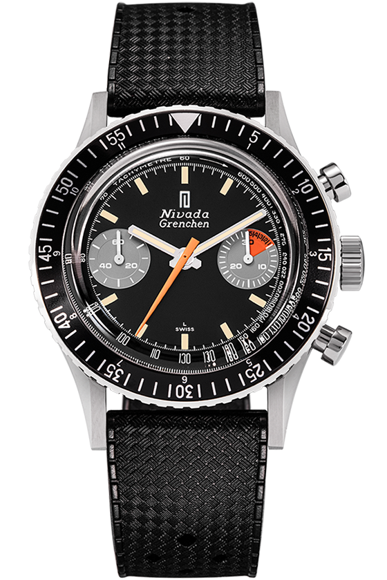 Nivada Grenchen Chronomaster Orange Boy SL Manuell Gummiarmband 86015M01