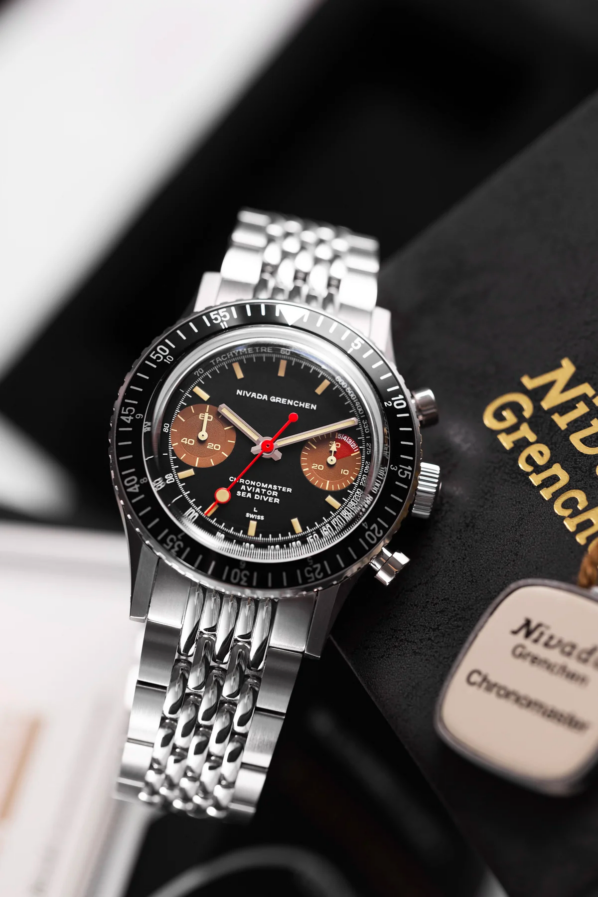 Nivada Grenchen Chronomaster Lollipop Honey Manual Beads of Rice Bracelet 85008M04
