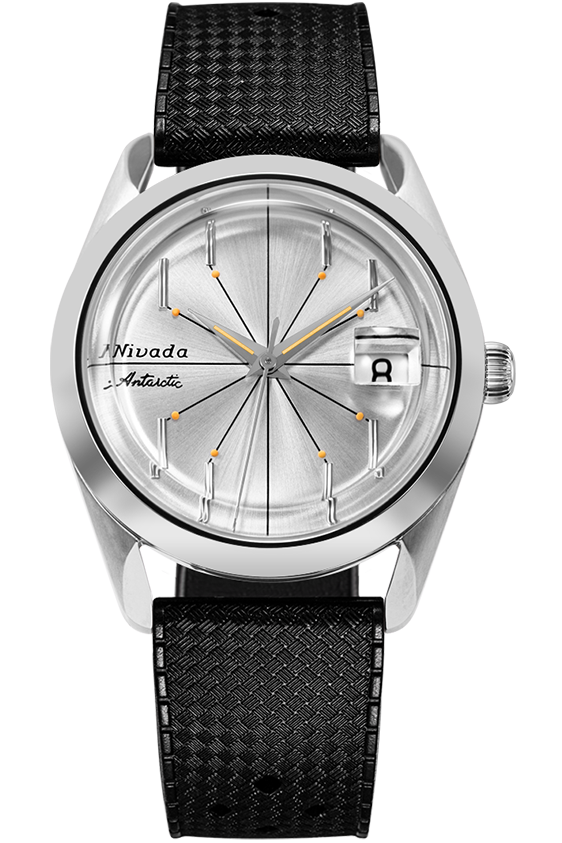 Nivada Grenchen Antarctic Spider Silver & Rubber Strap 32023A01
