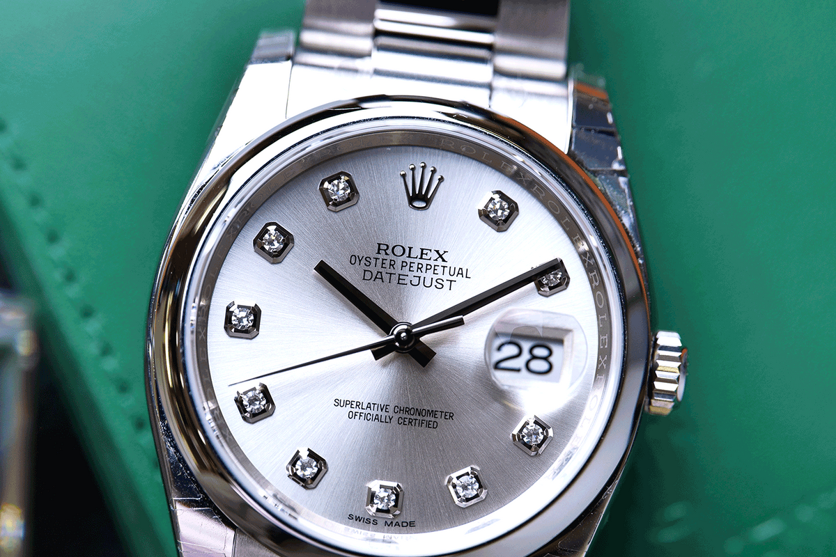 SÅLD - BEGAGNAD Rolex Datejust 36mm Stål och Silver 116200