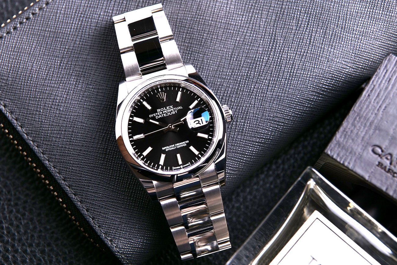 BEGAGNAD Rolex Datejust 36mm svart & stål Ref 126200