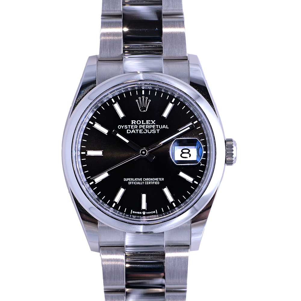 BEGAGNAD Rolex Datejust 36mm svart & stål Ref 126200