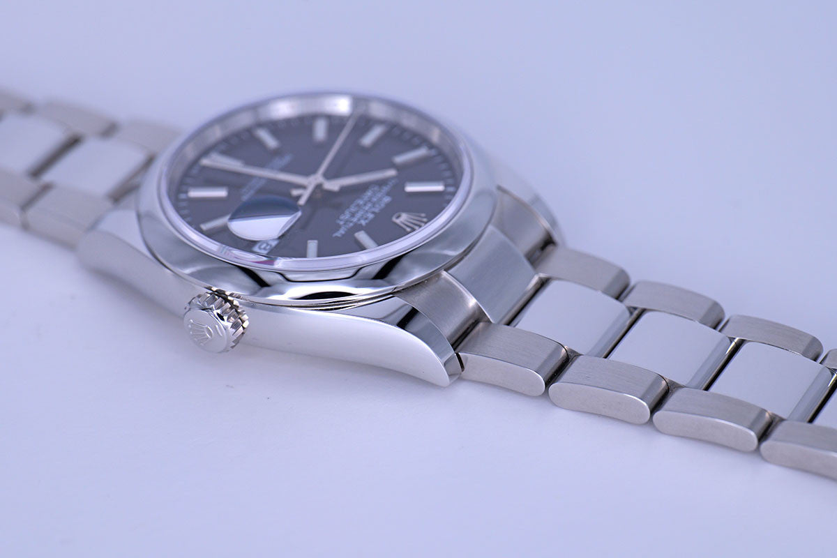 BEGAGNAD Rolex Datejust 36mm svart & stål Ref 126200