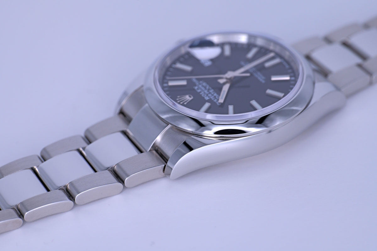 BEGAGNAD Rolex Datejust 36mm svart & stål Ref 126200