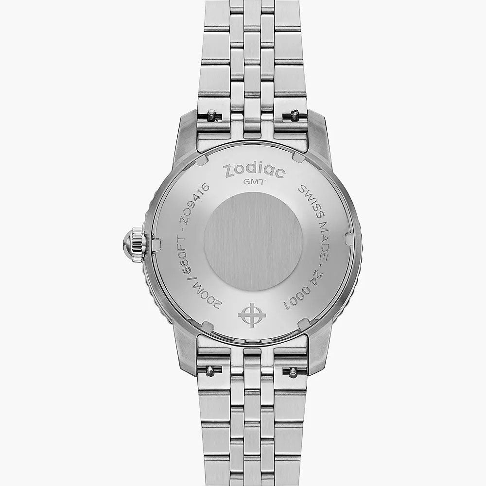 Zodiac Super Sea Wolf GMT Rosa & Länk i stål ZO9416