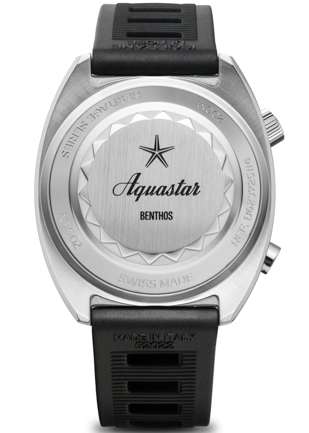 Aquastar Benthos 500 II svart & gummiband