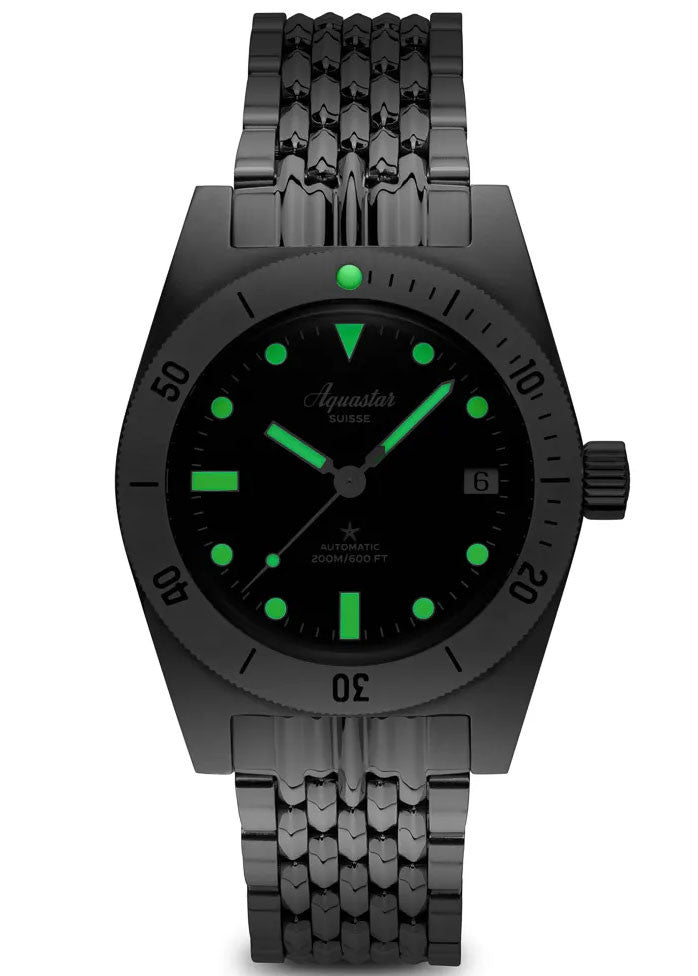 Aquastar Model 60 Greenwich Edition grön och BOR-armband
