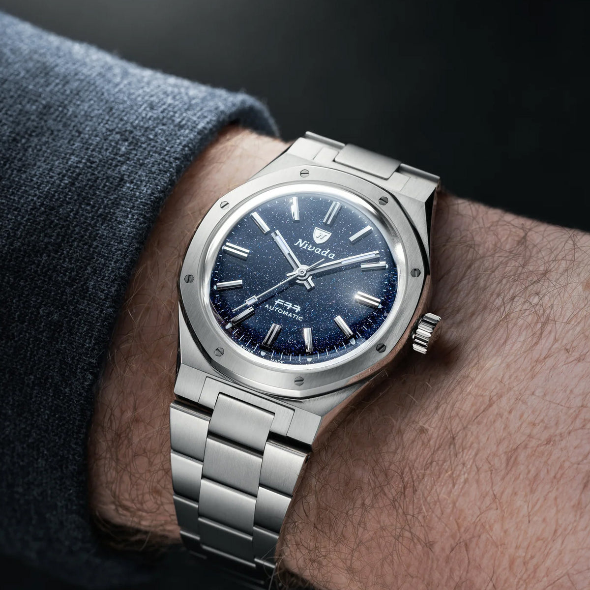 Nivada Grenchen F77 Dark Blue Aventurine 68010A77