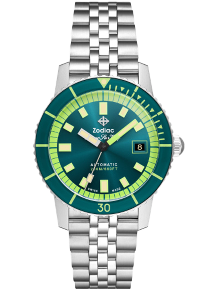 Zodiac Super Sea Wolf Compression Diver Grön & Silver ZO9310