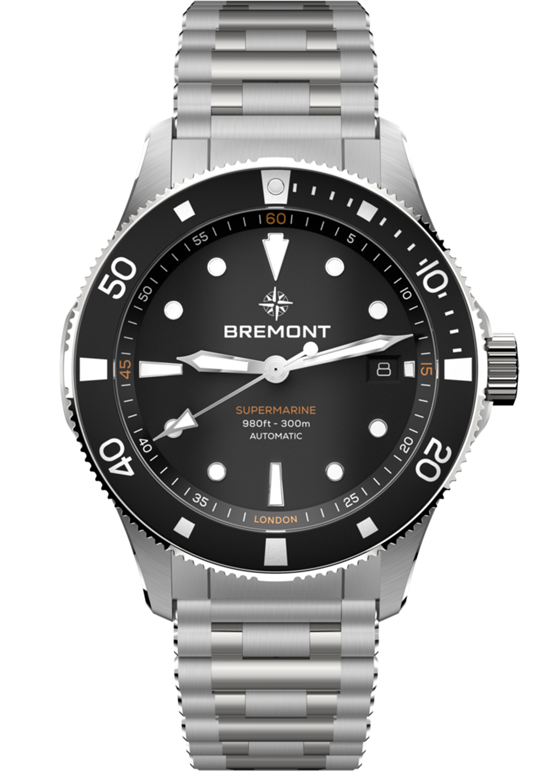 Bremont Supermarine 300M Date Black Bracelet SM40-DT-SS-BK-B