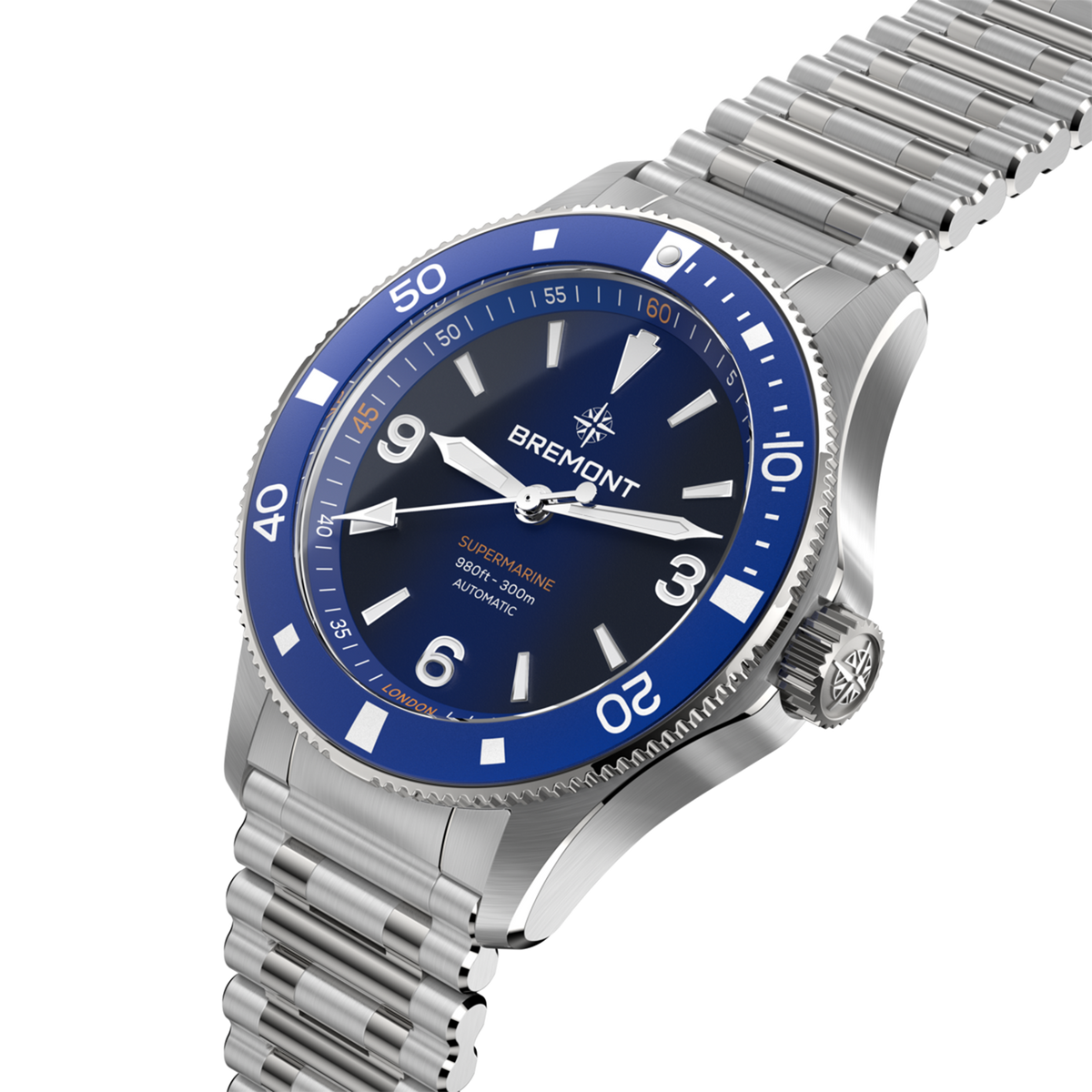 Bremont Supermarine 300M Blue & Bracelet SM40-ND-SS-BL-B
