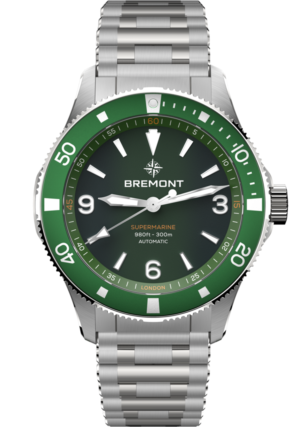 Bremont Supermarine 300M Green & Bracelet SM40-ND-SS-GN-B