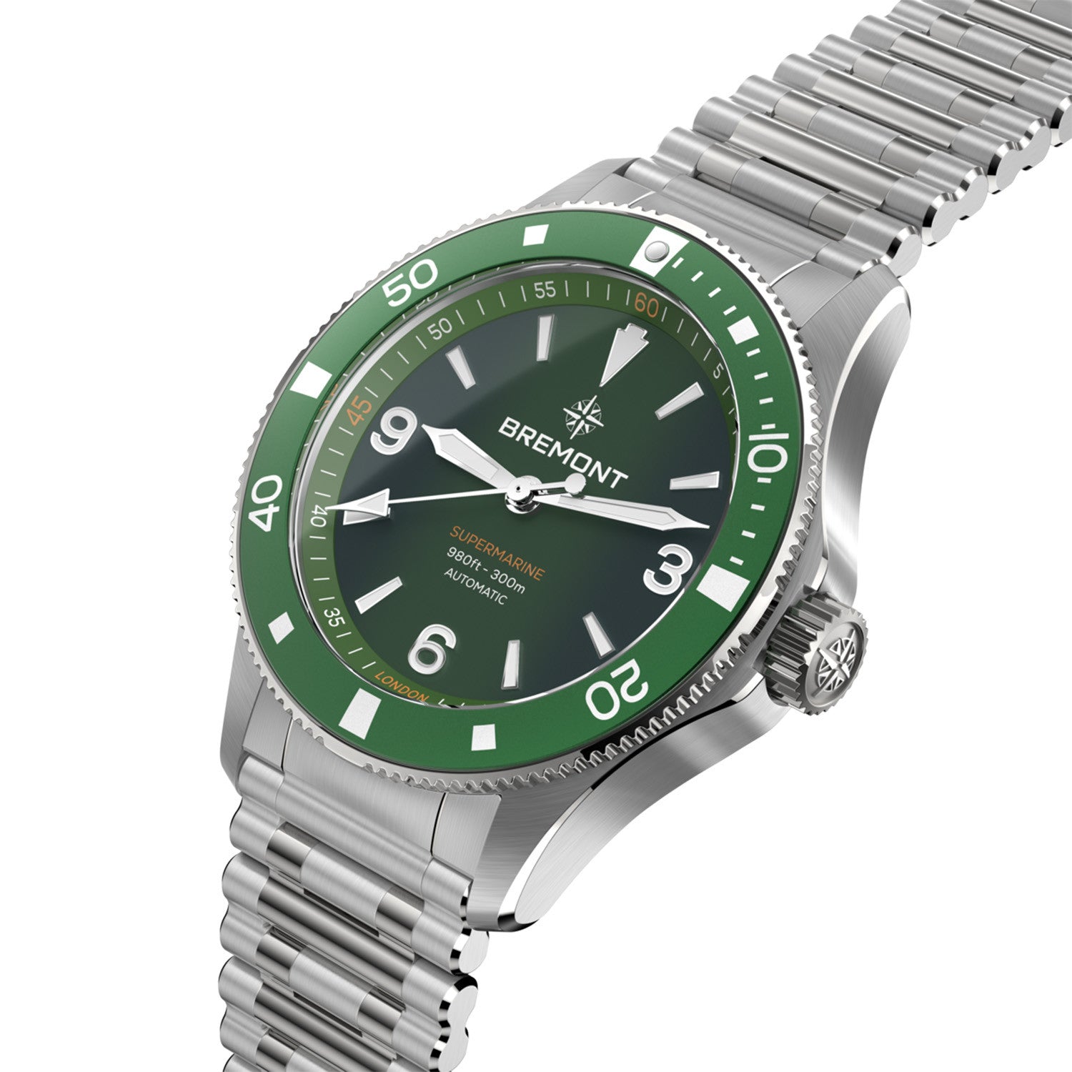 Bremont Supermarine 300M Green & Bracelet SM40-ND-SS-GN-B