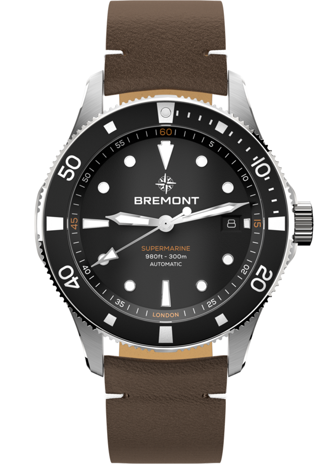 Bremont Supermarine 300M Date Black & Leather SM40-DT-SS-BK-L-S