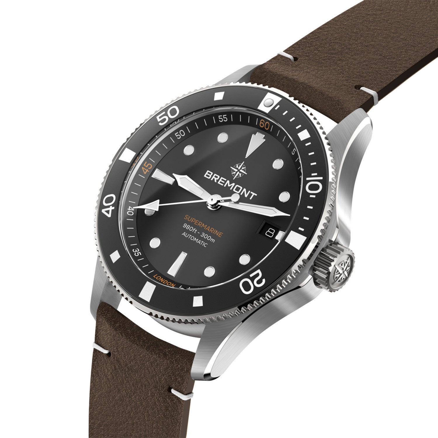 Bremont Supermarine 300M Date Black & Leather SM40-DT-SS-BK-L-S