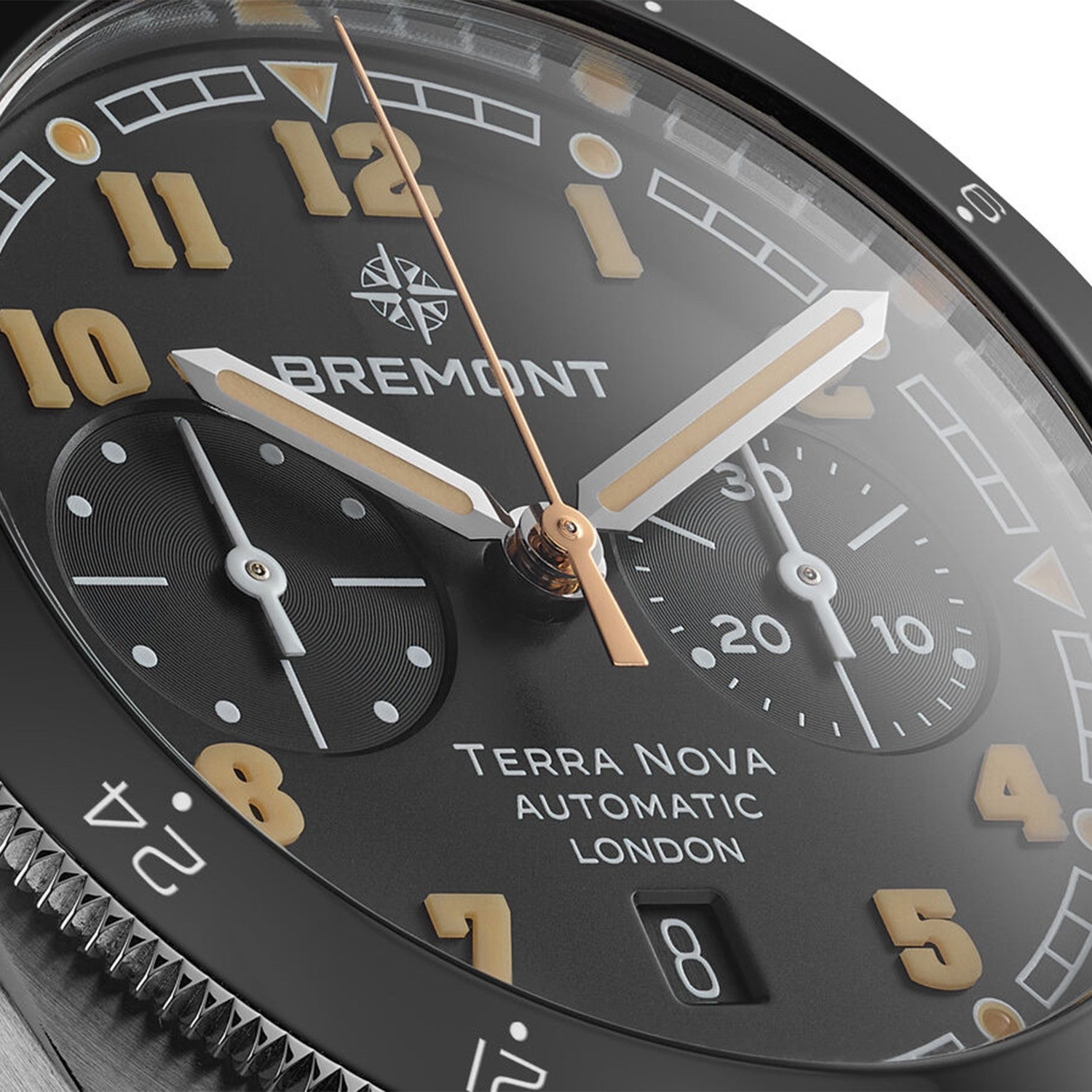 Bremont Terra Nova 42.5 Stål Chronograph Läder TN42-CHR-SS-BK-L-S