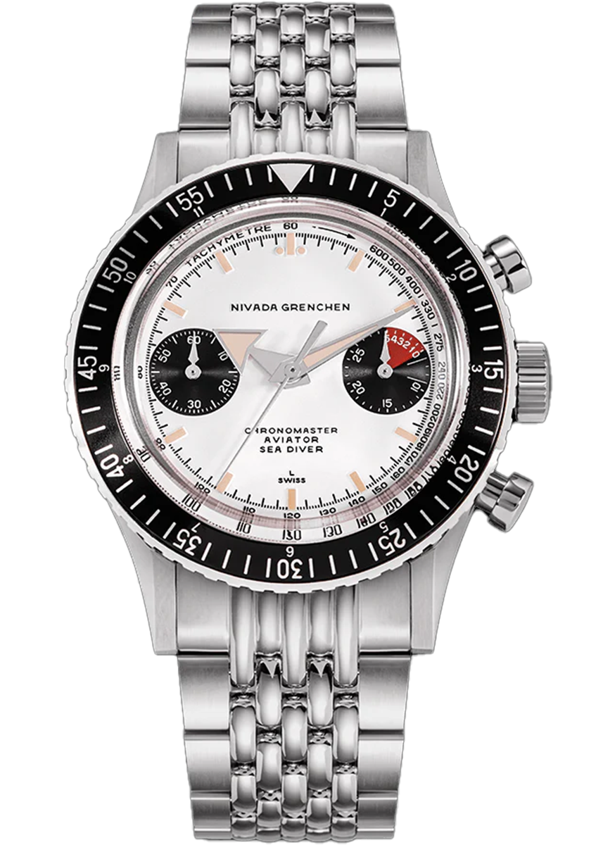 Nivada Grenchen Chronomaster Panda Beads Of Rice Automatic 86004A04