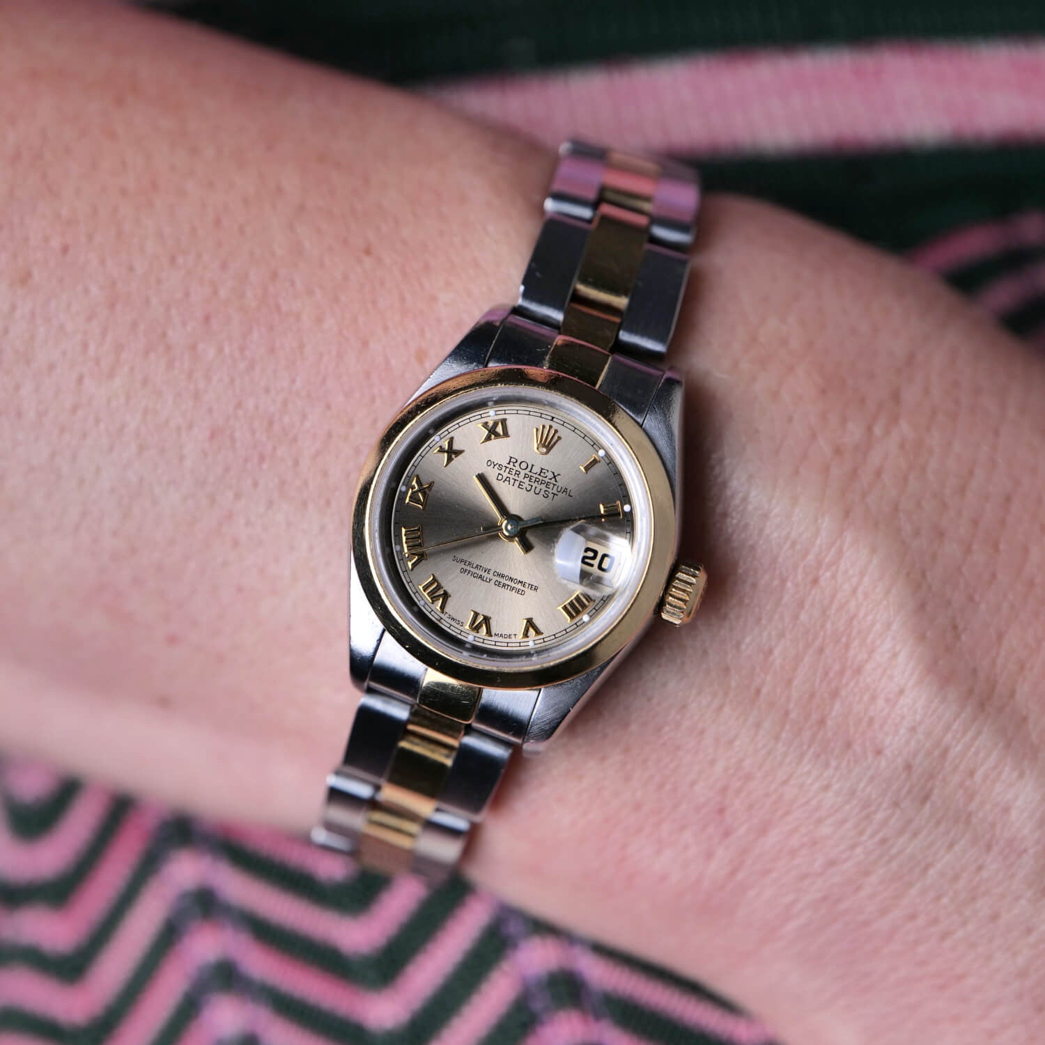 BEGAGNAD Rolex Lady Datejust 26 mm gult guld och stål 69163