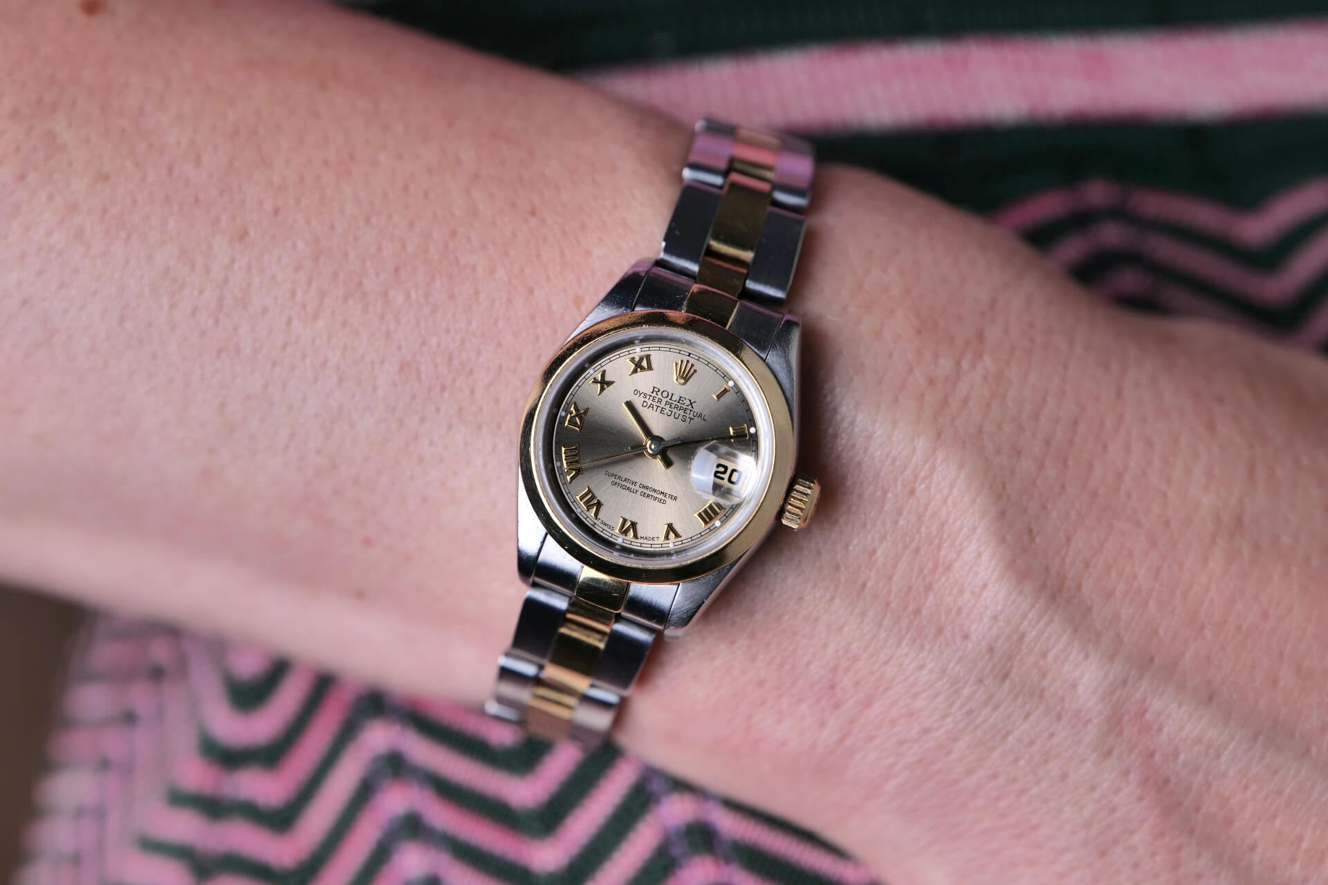 BEGAGNAD Rolex Lady Datejust 26 mm gult guld och stål 69163