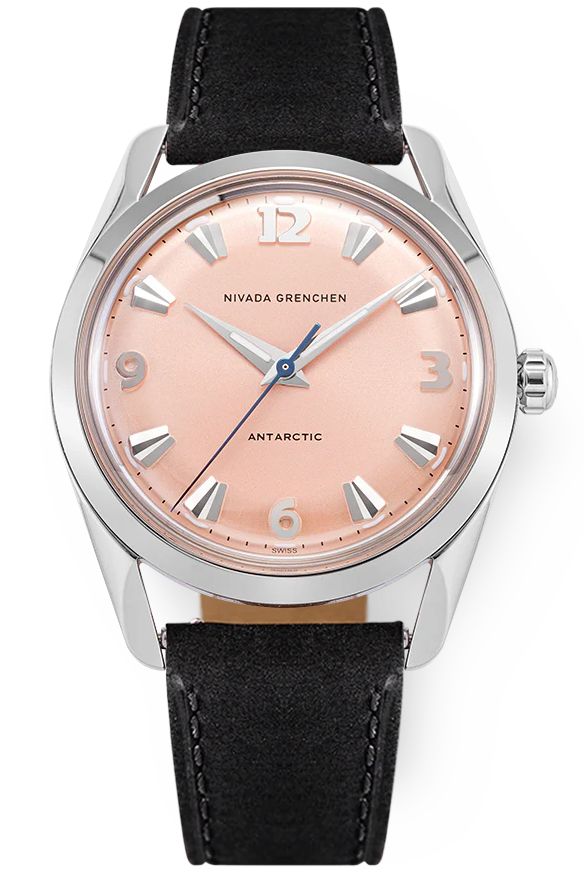 Nivada Grenchen Antarctic 35mm Limited Edition 100 pcs Black Leather 35018M17