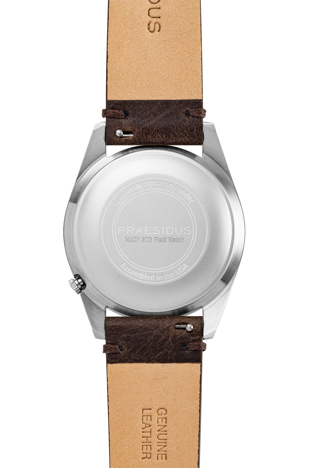 Praesidus Rec Spec White Popcorn Brown Leather Strap P-38-BTW-BRCK1