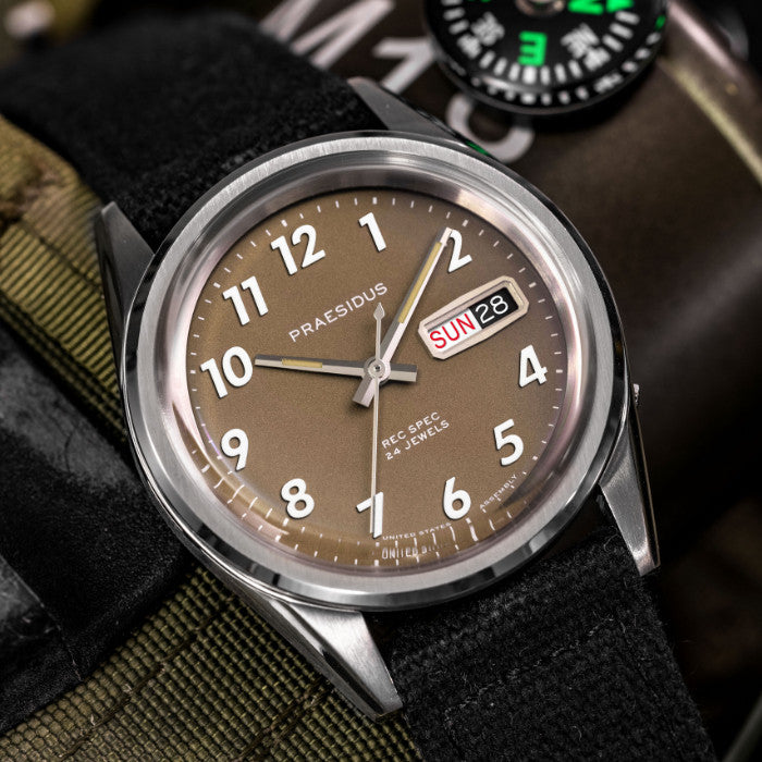 Praesidus Rec Spec Khaki Brown 38Mm Canvas Strap P-38-KTW-BCK1