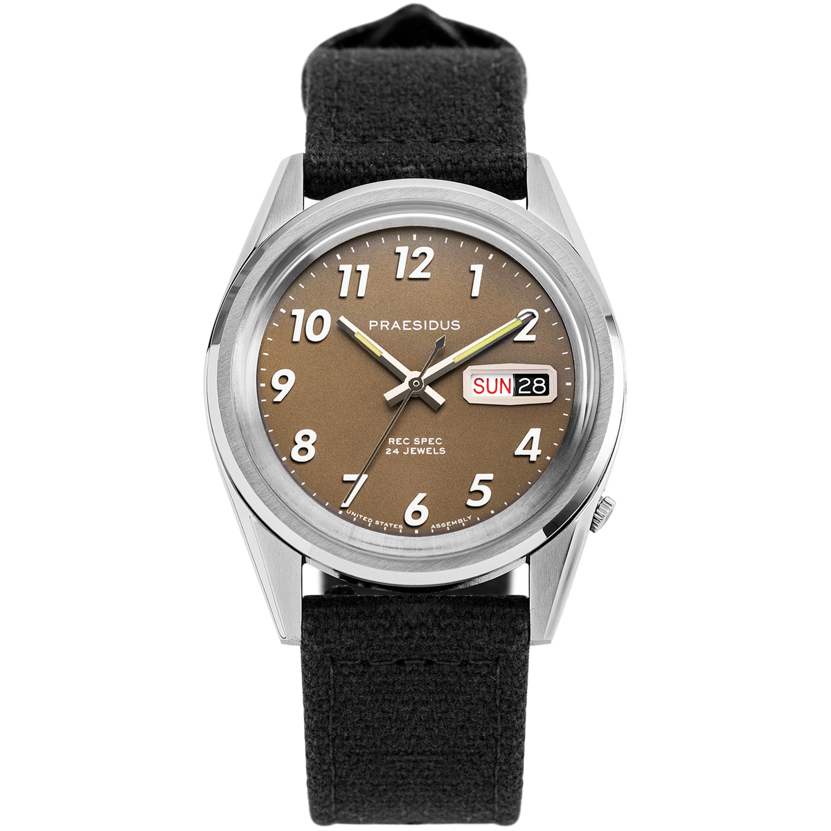 Praesidus Rec Spec Khaki Brown 38Mm Canvas Strap P-38-KTW-BCK1