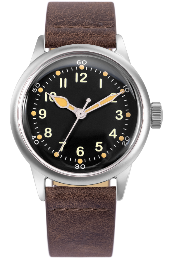 Praesidus Service Watch Black & Leather 38Mm P-38-MB-C