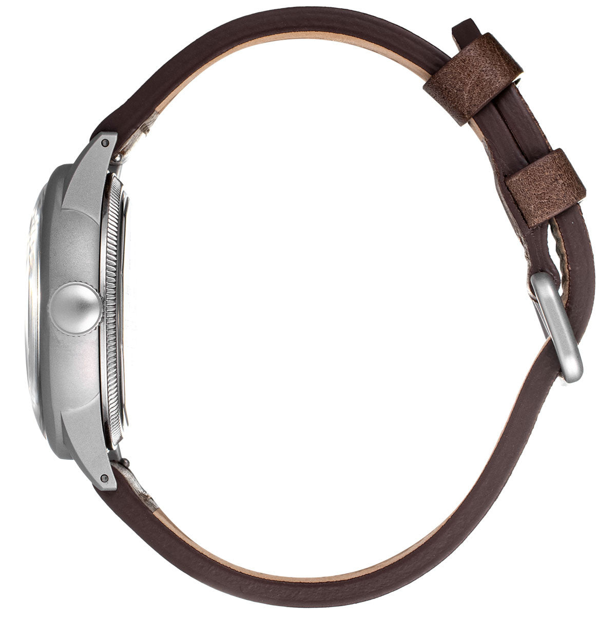 Praesidus C-47 D-DAY Aluminium Gray Brown Leather 38Mm P-38-C47-C-DBRSG