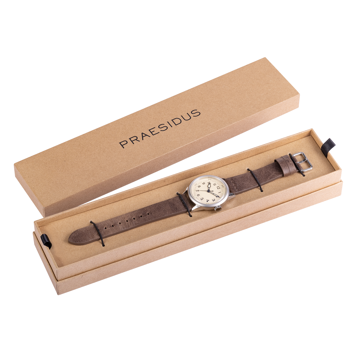 Praesidus Service Watch White Leather P-38-MIC-D