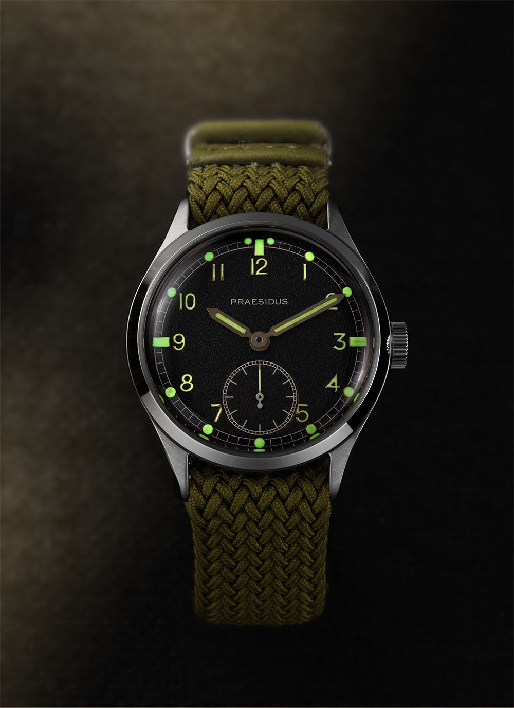 Praesidus DD-45 Patina Green Perlon Strap P-38-MBV-OGNSG