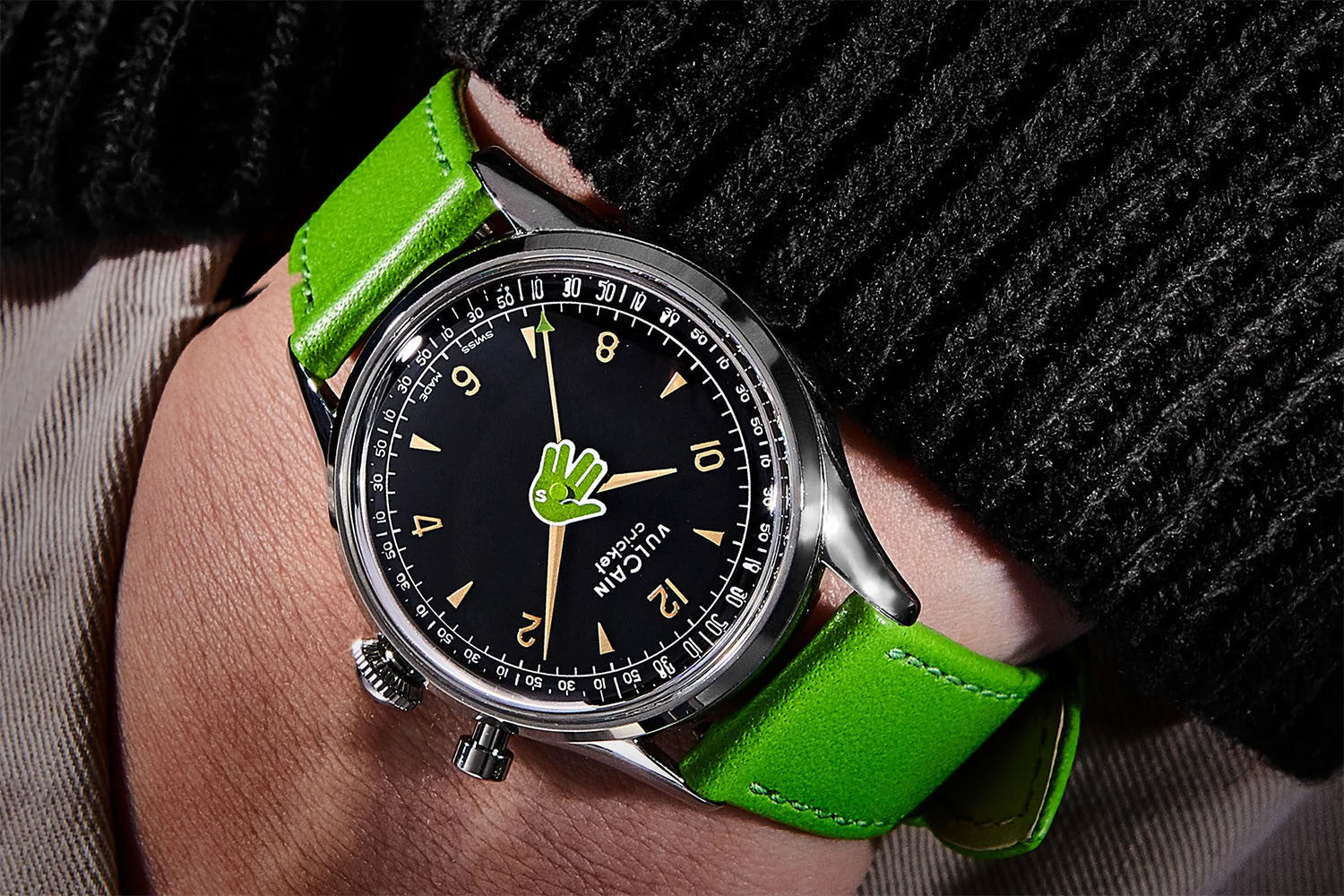 Vulcain Cricket Salute 36 mm - Green 100169A96.BAN301