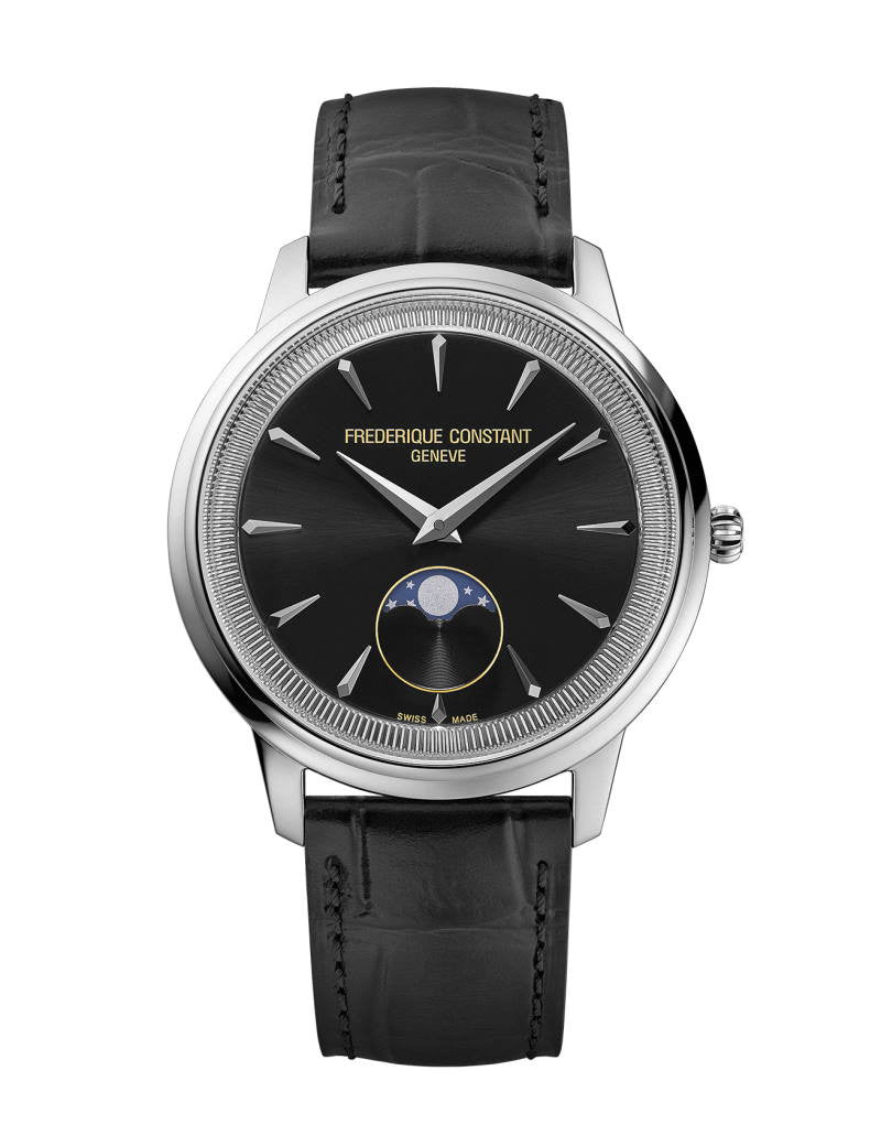 Frédérique Constant Classics Moneta Moonphase 37mm Black Dial & Steel FC-206B3S6