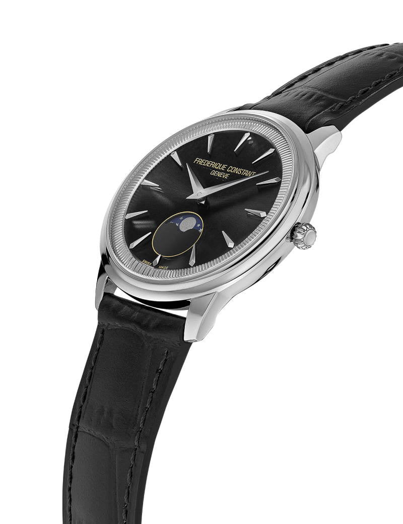 Frédérique Constant Classics Moneta Moonphase 37mm Black Dial & Steel FC-206B3S6