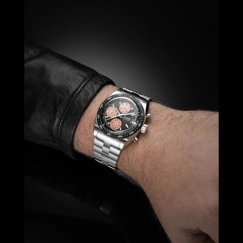 Nivada Grenchen Chronosport Mecaquartz Salmon & Steel 77002Q45